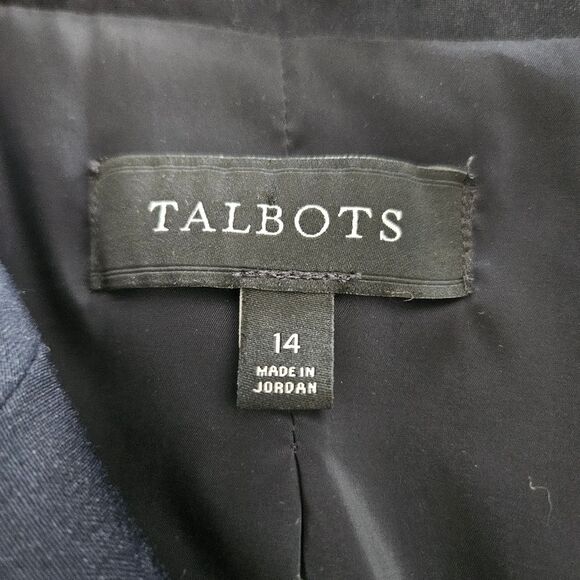 Talbots Navy Blue Blazer Jacket Women’s 14 EUC Lined Career Office Classic Style - Picture 3 of 5